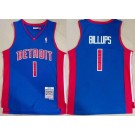 Men's Detroit Pistons #1 Chauncey Billups Blue 2003 Throwback Swingman Jersey