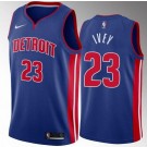 Men's Detroit Pistons #23 Jaden Ivey Blue Icon Heat Press Jersey
