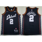 Men's Detroit Pistons #2 Cade Cunningham Black 2023 City Icon Sponsor Swingman Jersey
