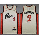 Men's Detroit Pistons #2 Cade Cunningham Cream 2024 City Sponsor Swingman Jersey