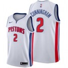 Men's Detroit Pistons #2 Cade Cunningham White Icon Hot Press Jersey