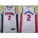 Men's Detroit Pistons #2 Cade Cunningham White Icon Sponsor Swingman Jersey
