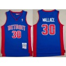 Men's Detroit Pistons #30 Rasheed Wallace Blue 2003 Throwback Swingman Jersey