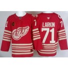 Men's Detroit Red Wings #71 Dylan Larkin Red Centennial Authentic Jersey