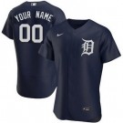 Men's Detroit Tigers Customized Navy Alternate Authentic Jersey
