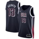 Men's Dream 16 USA #13 Edrice Adebayo Navy 2024 Heat Press Basketball Jersey