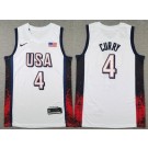 Men's Dream 16 USA #4 Stephen Curry White 2024 Swingman Jersey