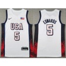 Men's Dream 16 USA #5 Anthony Edwards White 2024 Swingman Jersey
