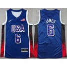 Men's Dream 16 USA #6 LeBron James Navy 2024 Swingman Jersey