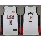 Men's Dream 16 USA #6 LeBron James White 2024 Swingman Jersey