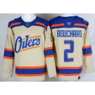 Men's Edmonton Oilers #2 Evan Bouchard Cream Alternate Authentic Jersey