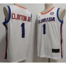 Men's Florida Gators #1 Walter Clayton Jr White College Basketball Jersey