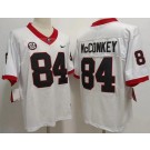 Men's Georgia Bulldogs #84 Ladd McConkey White College Football Jersey