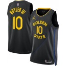 Men's Golden State Warriors #10 Jimmy Butler Black Statement Heat Press Jersey