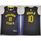 Men's Golden State Warriors #10 Jimmy Butler Black Statement Sponsor Swingman Jersey