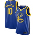 Men's Golden State Warriors #10 Jimmy Butler Blue Heat Press Jersey