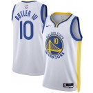 Men's Golden State Warriors #10 Jimmy Butler White Heat Press Jersey