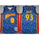 Men's Golden State Warriors #93 Bape blue Swingman Jersey