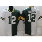 Men's Green Bay Packers #12 Aaron Rodgers Limited Green White Split Vapor Jersey