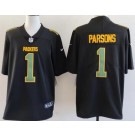 Men's Green Bay Packers #1 Micah Parsons Limited Black Fashion Vapor Jersey