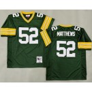 Men's Green Bay Packers #52 Clay Matthews Green Throwback Jersey