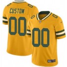 Men's Green Bay Packers Customized Limited Yellow Inverted Vapor Jersey