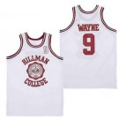 Men's Hillman College #9 Dwayne Wayne White College Basketball Jersey
