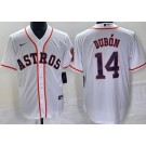 Men's Houston Astros #14 Mauricio Dubon White Team Logo Cool Base Jersey