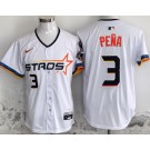 Men's Houston Astros #3 Jeremy Pena White 2025 City Connect Limited Jersey