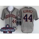 Men's Houston Astros #44 Yordan Alvarez Gray 2022 World Series Champions Authentic Jersey