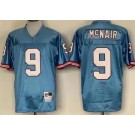 Men's Houston Oilers #9 Steve McNair Light Blue Throwback Jersey