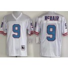 Men's Houston Oilers #9 Steve McNair White Throwback Jersey