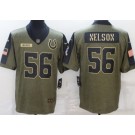 Men's Indianapolis Colts #56 Quenton Nelson Limited Olive 2021 Salute To Service Jersey
