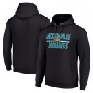 Men's Jacksonville Jaguars Starter Black Mesh Team Graphic Tri Blend Pullover Hoodie