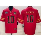 Men's Kansas City Chiefs #10 Isiah Pacheco Limited Red Gold Super Bowl LVII Vapor Jersey