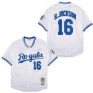 Men's Kansas City Royals #16 Bo Jackson White 1980 Throwback Jersey