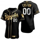 Men's Kansas City Royals Customized Black Gold Authentic Jersey