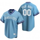 Men's Kansas City Royals Customized Light Blue Cooperstown Collection Cool Base Jersey