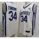 Men's Kentucky Wildcats #34 Oscar Tshiebwe White College Basketball Jersey