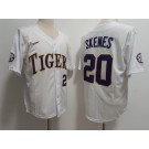 Men's LSU Tigers #20 Paul Skenes White College Baseball Jersey