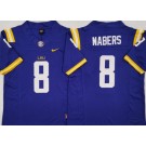 Men's LSU Tigers #8 Malik Nabers Purple FUSE College Football Jersey