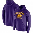 Men's LSU Tigers Purple Retro Football Club Fleece Pullover Hoodie