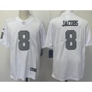 Men's Las Vegas Raiders #8 Josh Jacobs Limited White Throwback Vapor Jersey