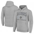 Men's Las Vegas Raiders Starter Gray Throwback Logo Pullover Hoodie