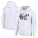 Men's Las Vegas Raiders Starter White Mesh Team Graphic Tri Blend Pullover Hoodie