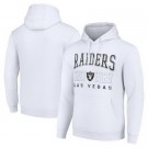 Men's Las Vegas Raiders Starter White Throwback Logo Pullover Hoodie