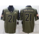 Men's Los Angeles Chargers #21 LaDainian Tomlinson Limited Olive 2021 Salute To Service Jersey