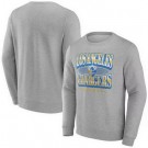 Men's Los Angeles Chargers Gray Chance Throwback Fleece Pullover Sweatshirt