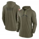 Men's Los Angeles Chargers Olive 2022 Salute to Service Tonal Pullover Hoodie