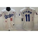 Men's Los Angeles Dodgers #11 Roki Sasaki White Japanese 2025 Tokyo Series Limited Jersey